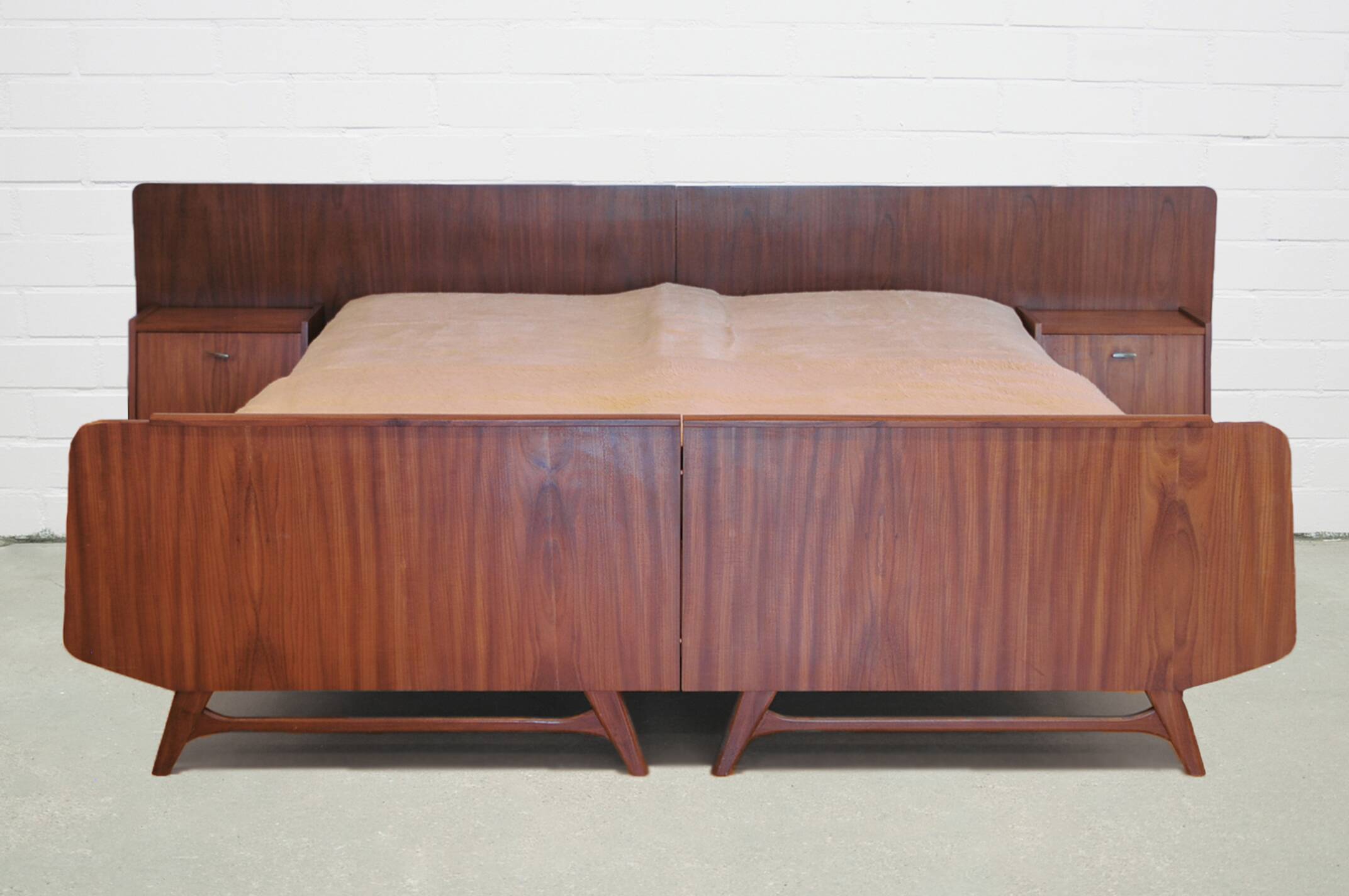 Vintage bed and bedside tables