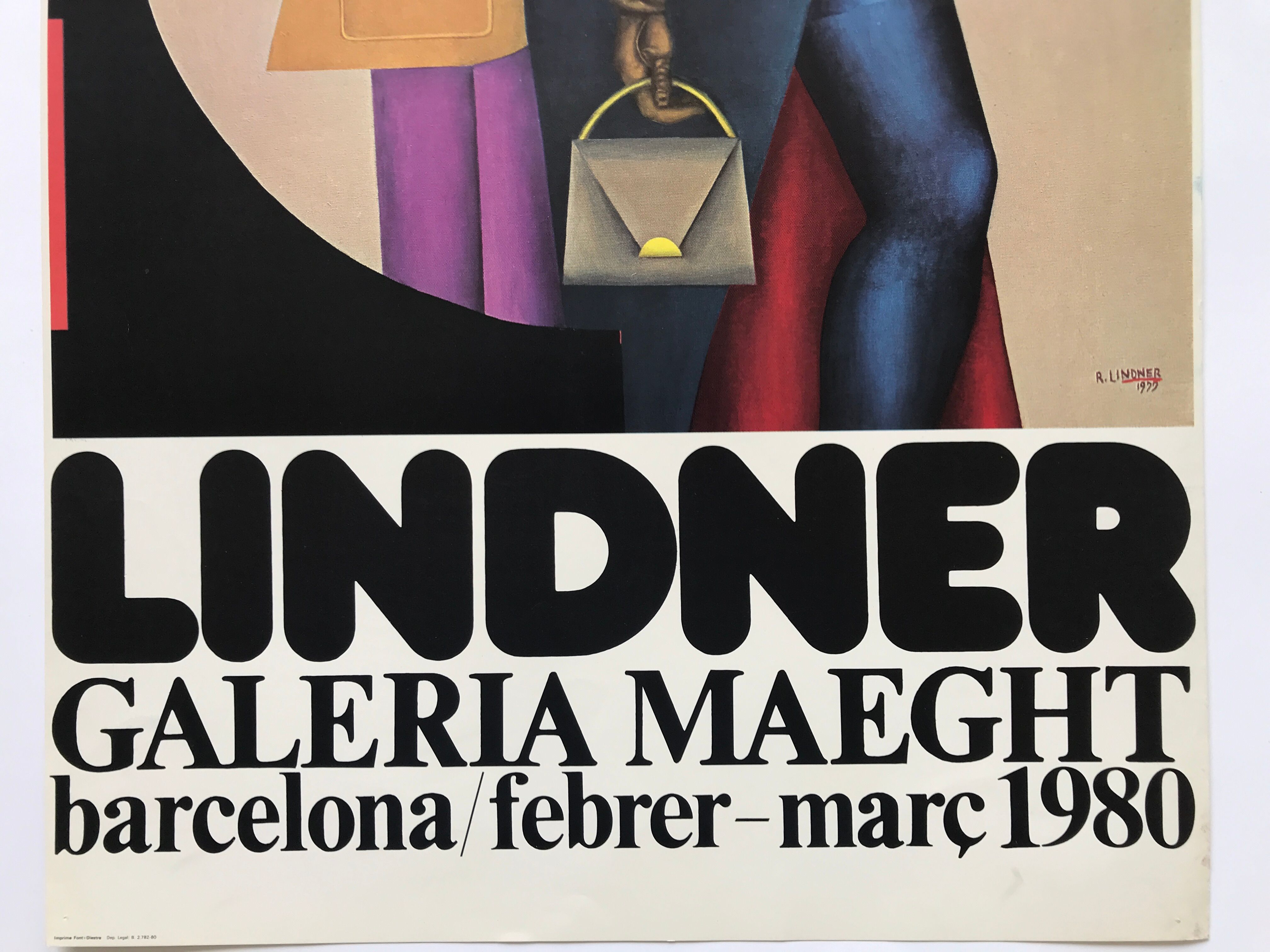 Original exhibition poster by Richard Lindner, Galeria Maeght, Barcelona, 1980