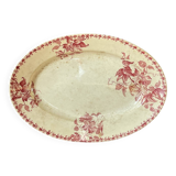 Ancien plat ovale terre de fer Bordeaux