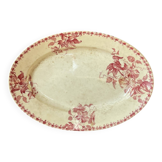 Ancien plat ovale terre de fer Bordeaux