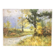Old oil on canvas "Stream in the autumn countryside"