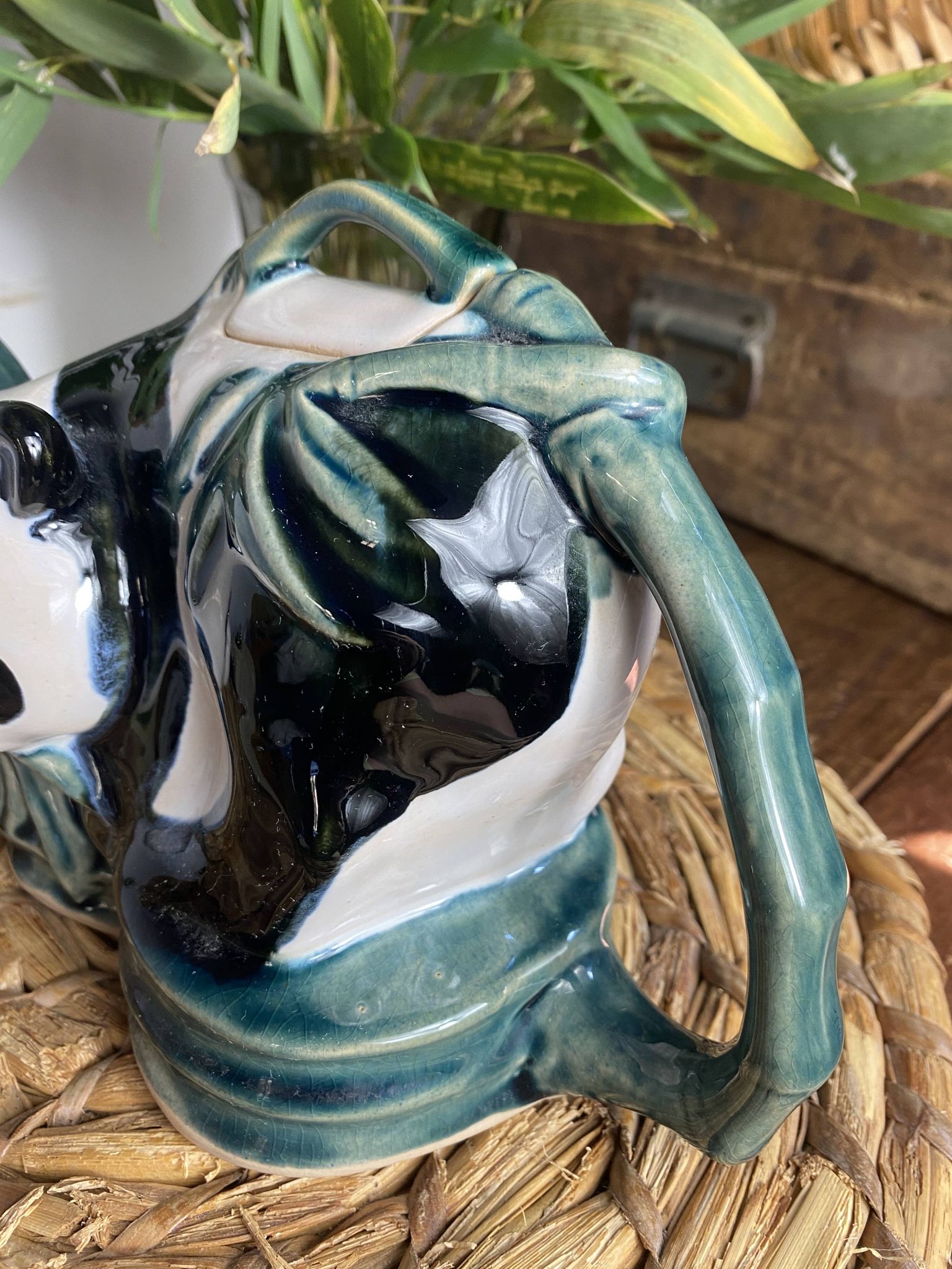 Théière panda et anse bambou en céramique