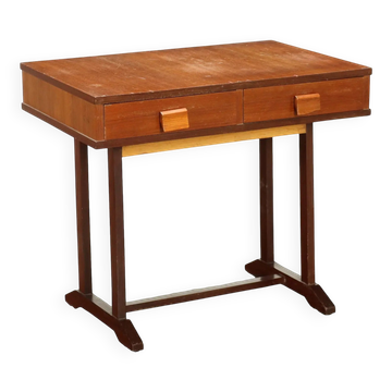 Small vintage table with drawers, teak veneer, 1960s.