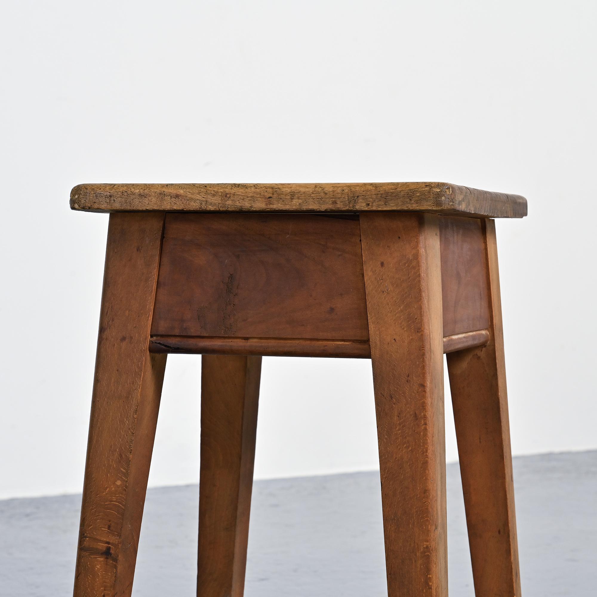 Pair of pine stools, Courchevel, France, circa 1960