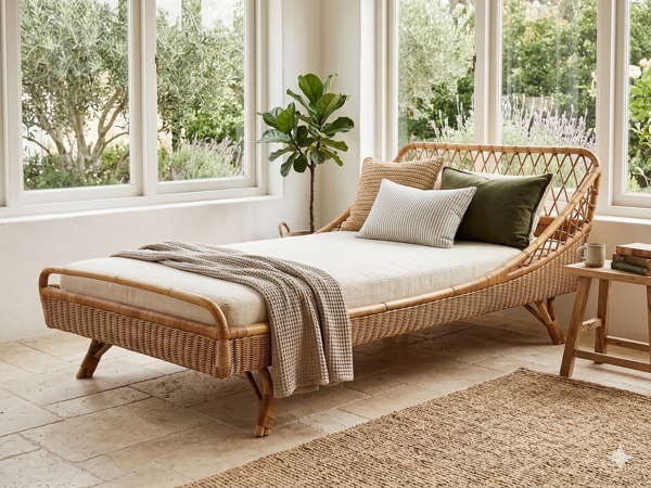 Lit de repos day bed rotin banquette