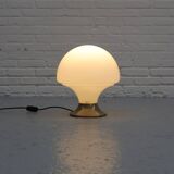 Lampe de table en verre oplain et chrome, années 1970