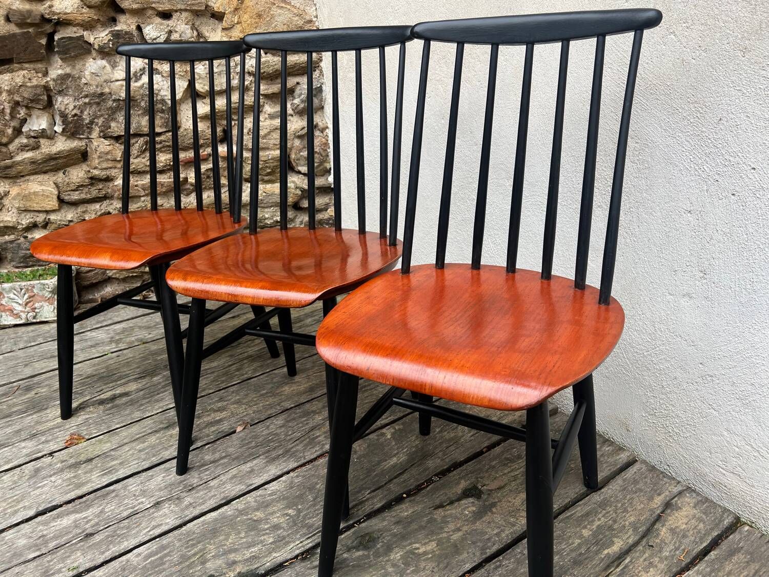 Chaises scandinaves de Tapiovaara modèle Fanett vintage années 60