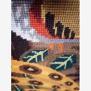 Tapestry canvas vintage cotton 1960 peacock drill