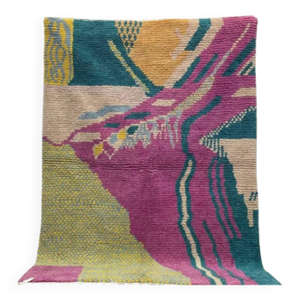 Traditional Moroccan rug, natural wool, 3 x 2 m.