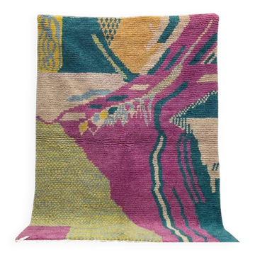 Traditional Moroccan rug, natural wool, 3 x 2 m.