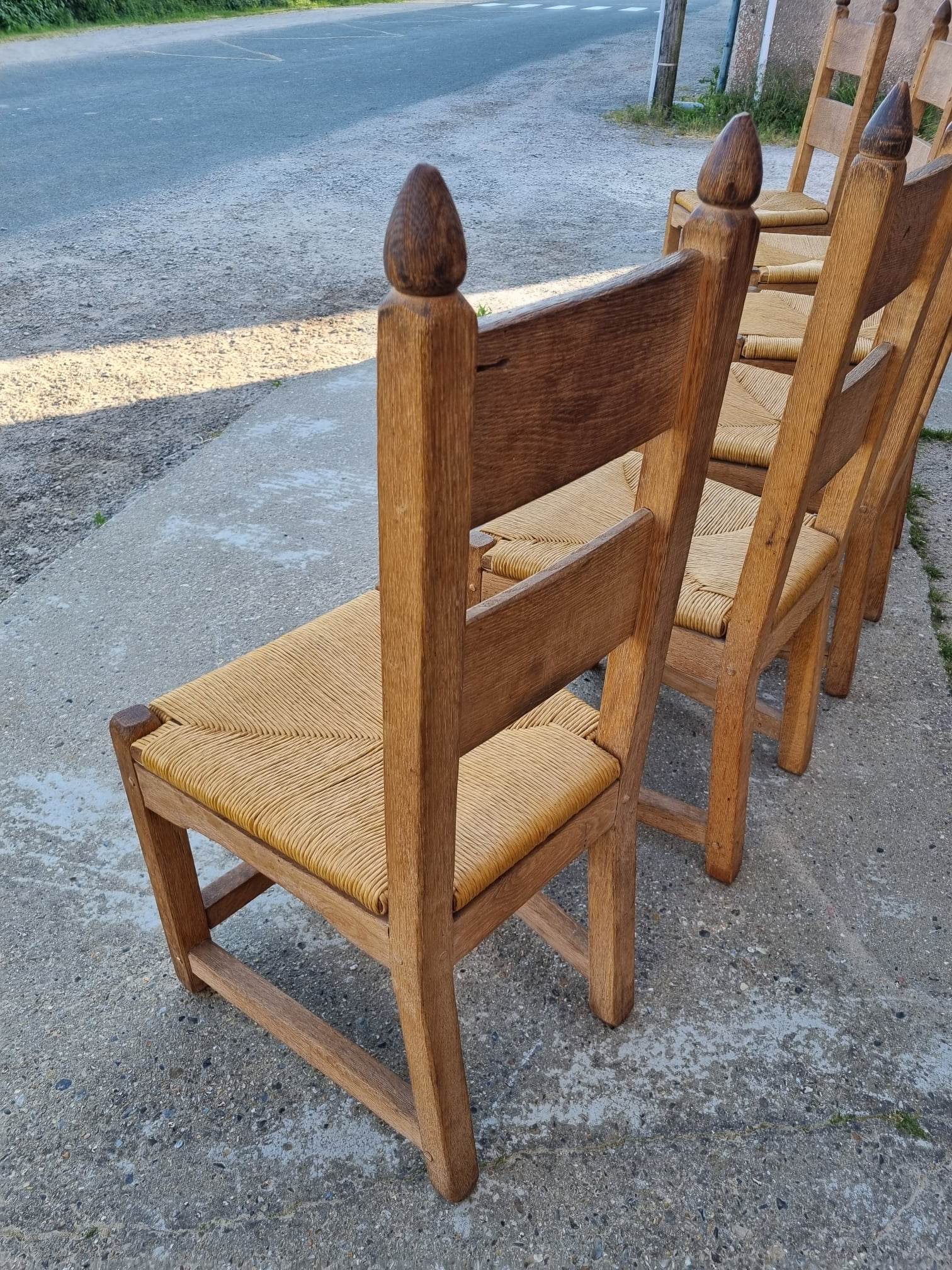 suite of 6 brutalist chairs