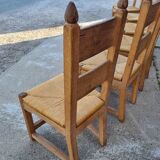 suite of 6 brutalist chairs