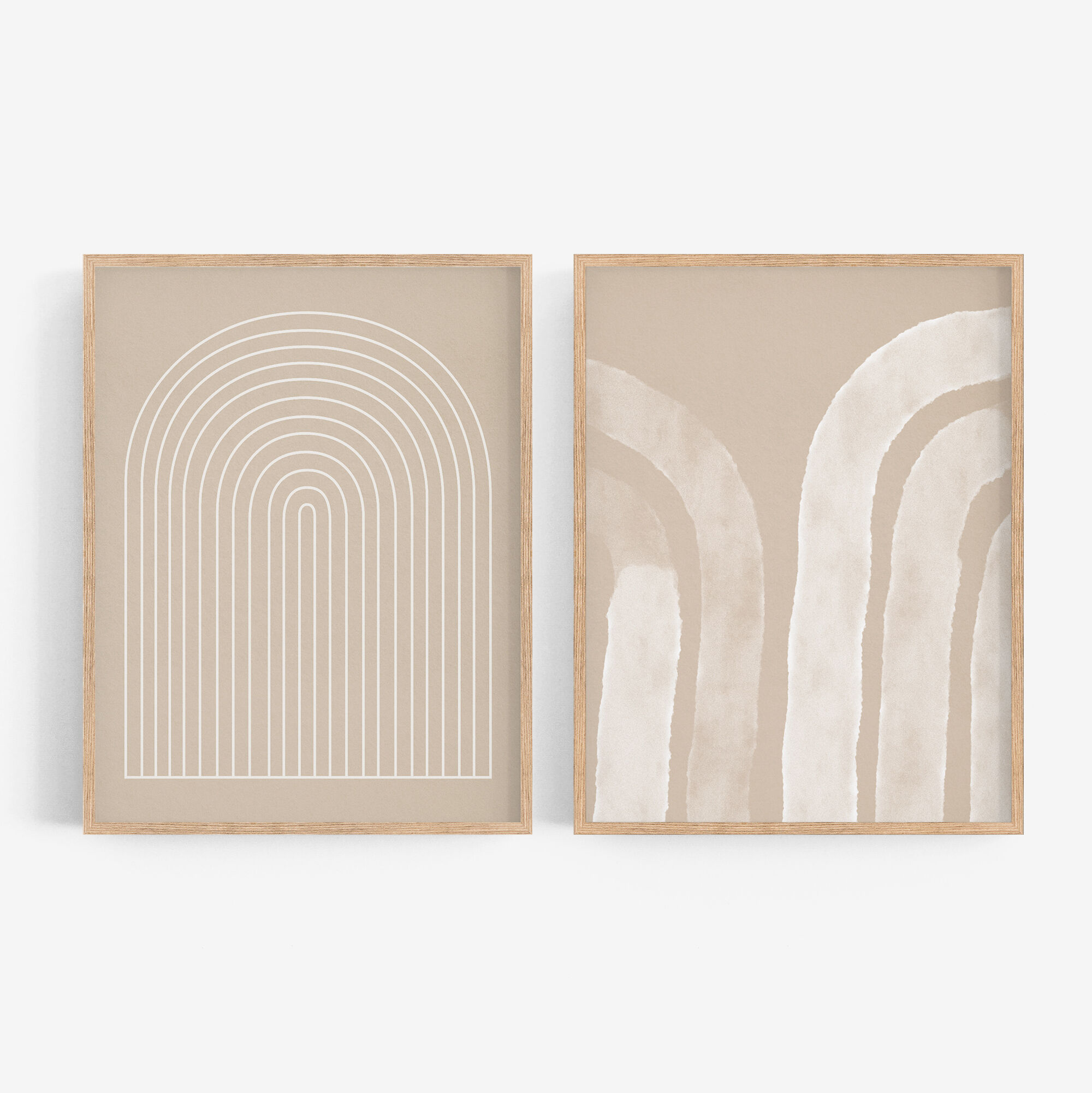 Paire d’estampes giclées ensemble abstrait d’art mural bleu de deux, 50x70cm