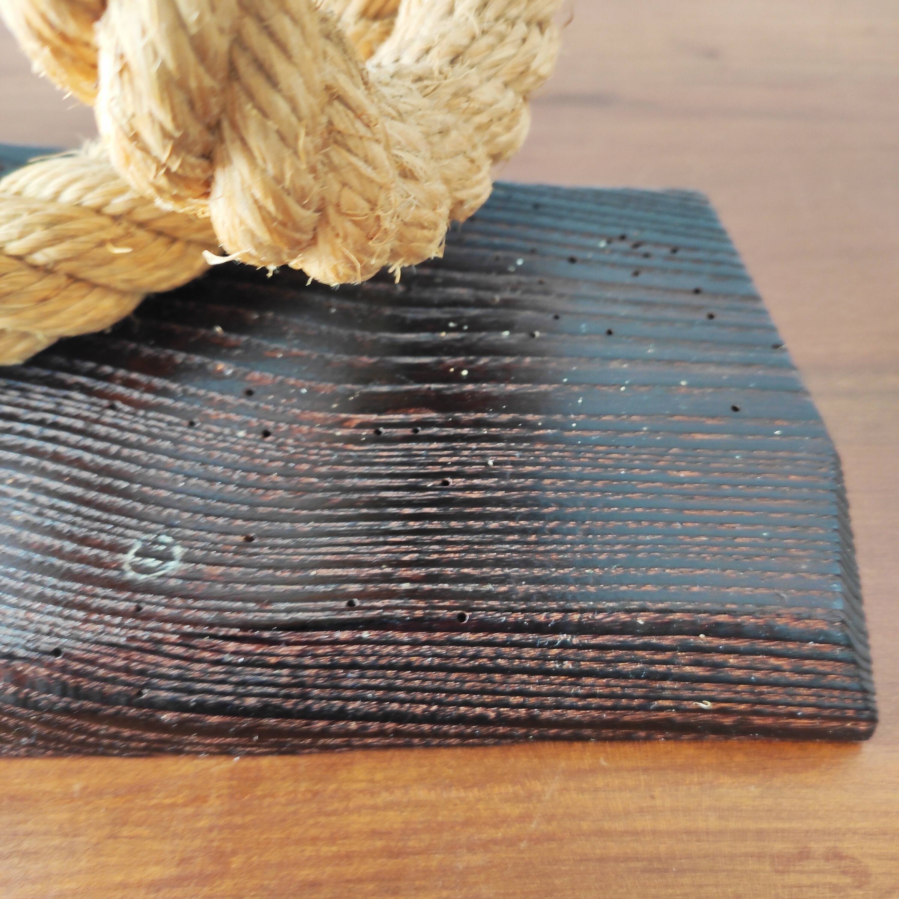 Vintage 1950s table lamp in rope – in the style of Audoux & Minet