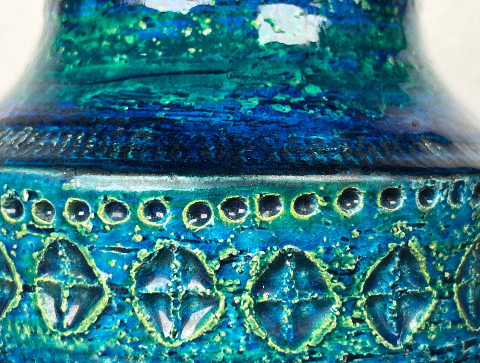 Mid-Century Modern Rimini Blu Pottery Vase by Aldo Londi for Bitossi, Italy, 1960s
