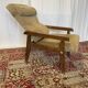 Vintage reclining armchair in wood and fabric – 1960s/70s