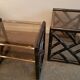 Italian sofa ends, Dalvera, rattan, 80s