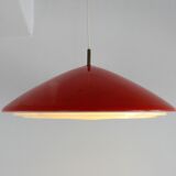 Danish red metal pendant lamp by Preben Fabricius & Jørgen Kastholm for Nordisk Solar, 1960s
