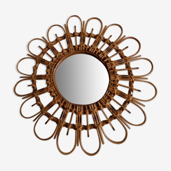 Miroir bambou vintage 56cm