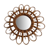 Vintage bamboo mirror 56cm
