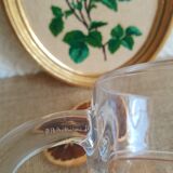 Vintage orange fruit pattern glass carafe