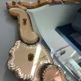 Venetian Quadratic Mirror with Rosé Rauchglass Frame