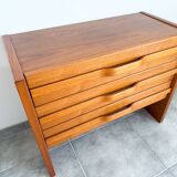 Elm chest of drawers dlg Maison Regain, vintage 70's