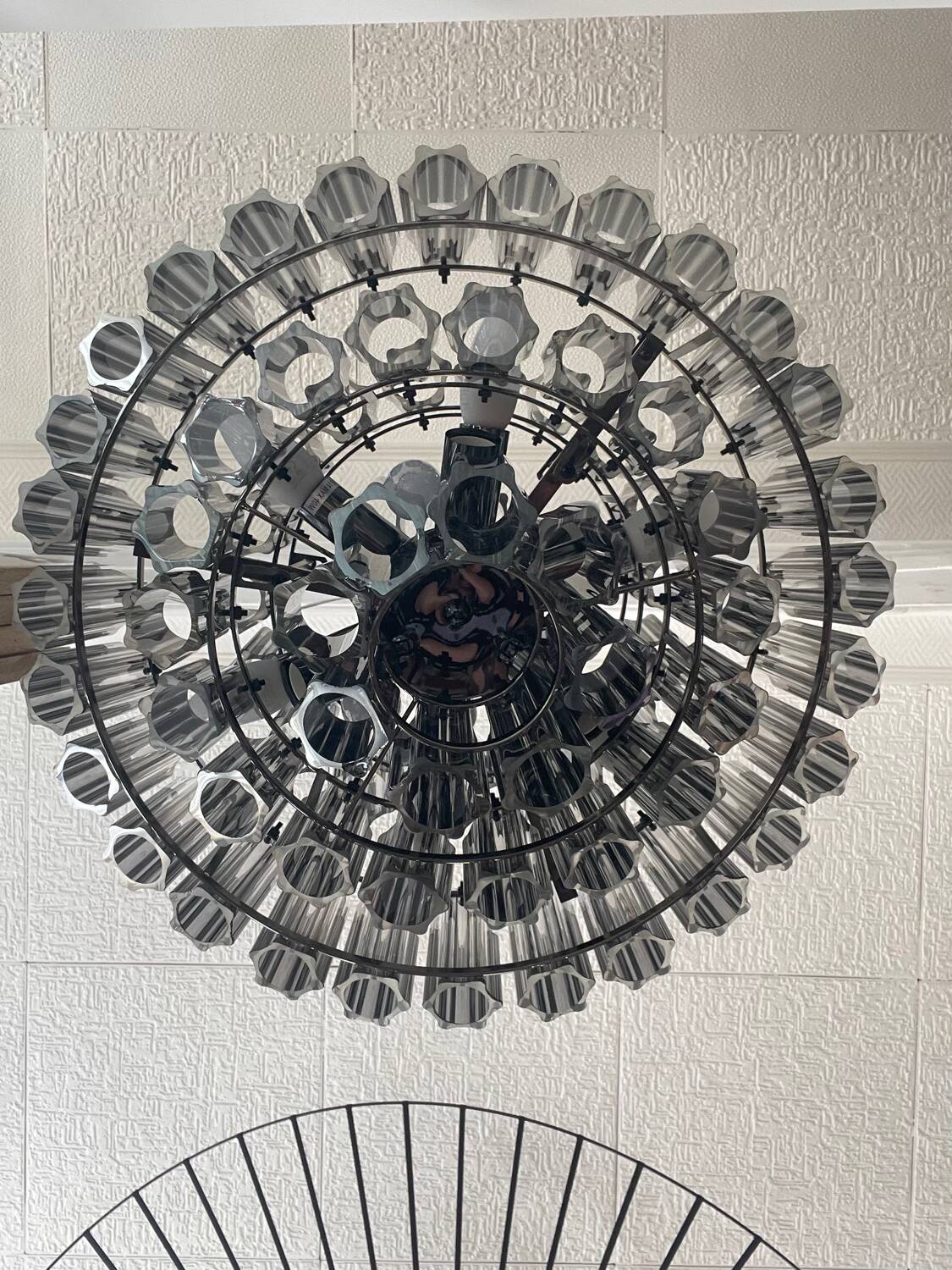 Lustre XL suspension verre fumé gris