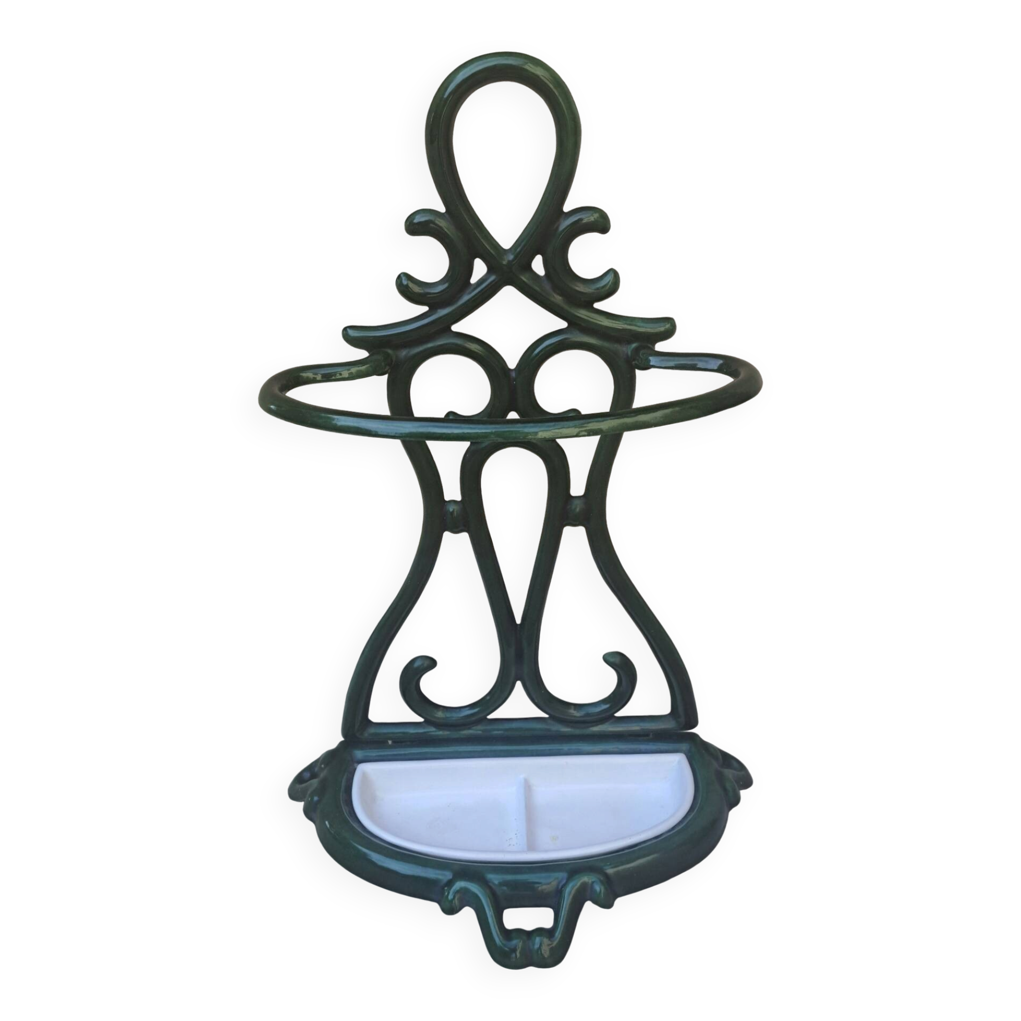 Enamelled cast iron umbrella stand