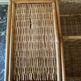 Bamboo and rattan shelf 2 doors