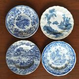 8 blue & white plates