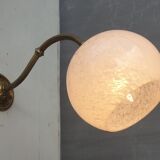 Brass wall lamp and cloudy glass Clichy art deco