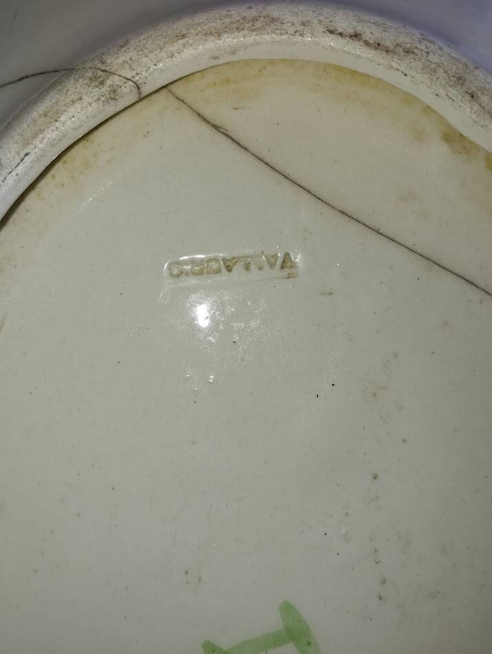 Vintage Vallauris asparagus dish in barbotine ceramic – 1950s