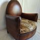 Leather club chair model cathedral circa 1970
