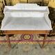 Dressing table - Wash table in walnut and white marble