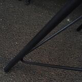 Set of 6 leather chairs with black metal frame