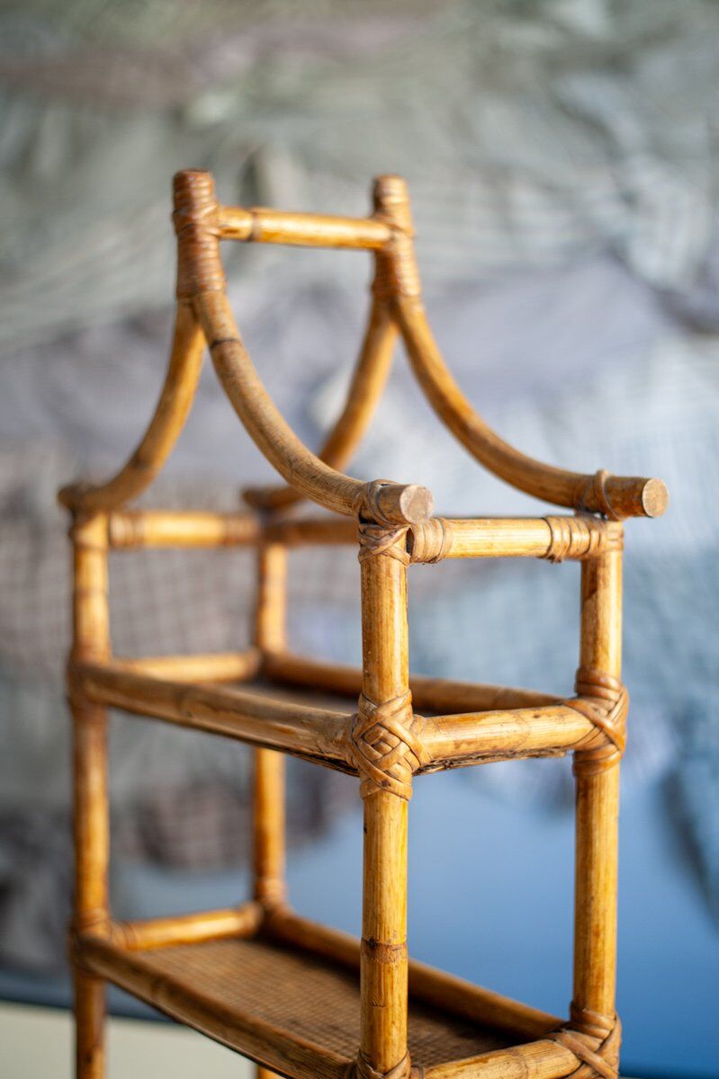 Bamboo pagoda shelf, 1960s