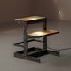 Illuminated side table in wrought iron, France, circa 1970.