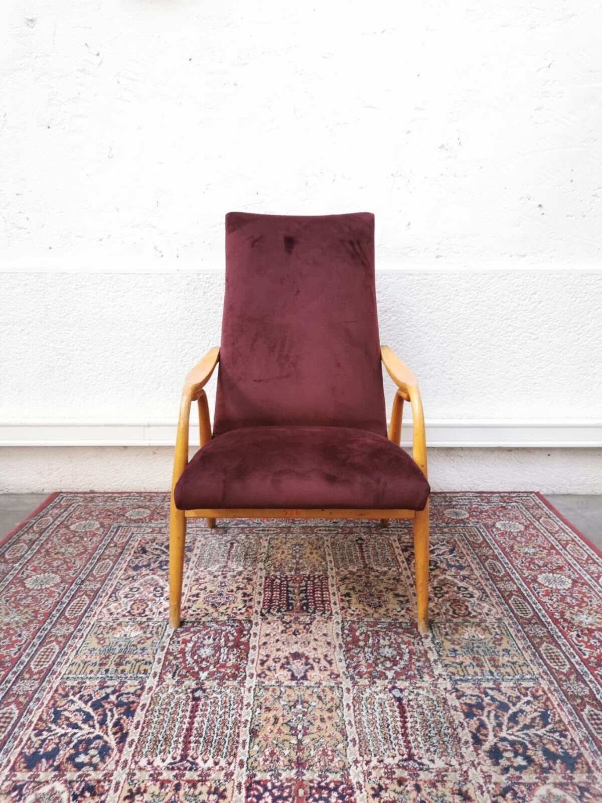 Vintage velvet armchair