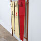 Italian wall coat rack with red cats, cream and hat rack, 1960