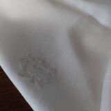 Antique damask linen tablecloth, five napkins, 180 x 170 cm, BC monogram
