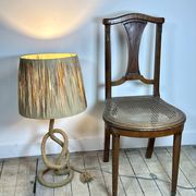 Lampe Audoux Minet en corde et rafia 1950'S