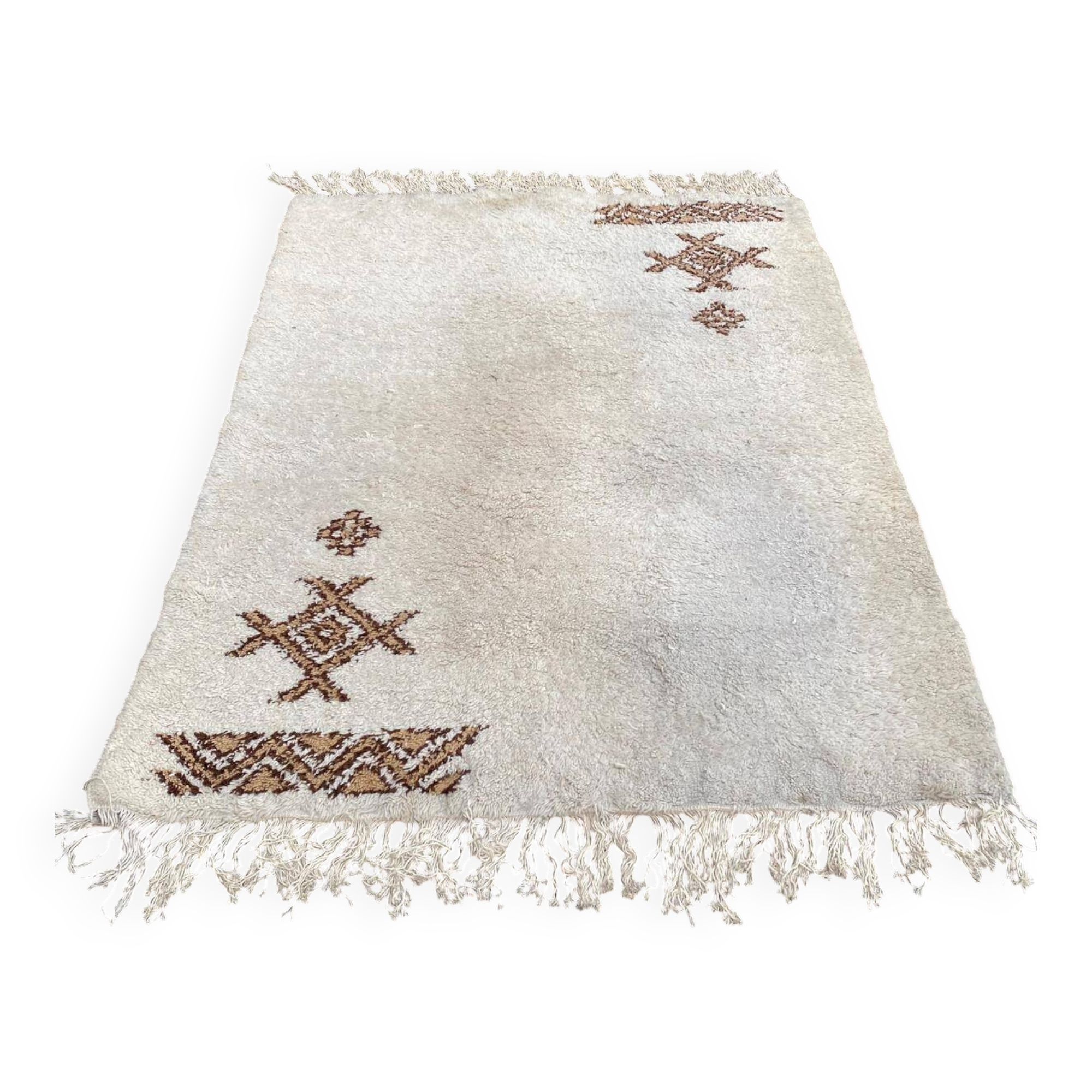 Handmade knotted Berber Moroccan wool rug 170x225cm