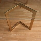 Designer table with golden base