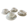 4 tasses à café arcopal marguerites