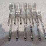 12 silver-plated lunch forks with Manulor Russian-style handles