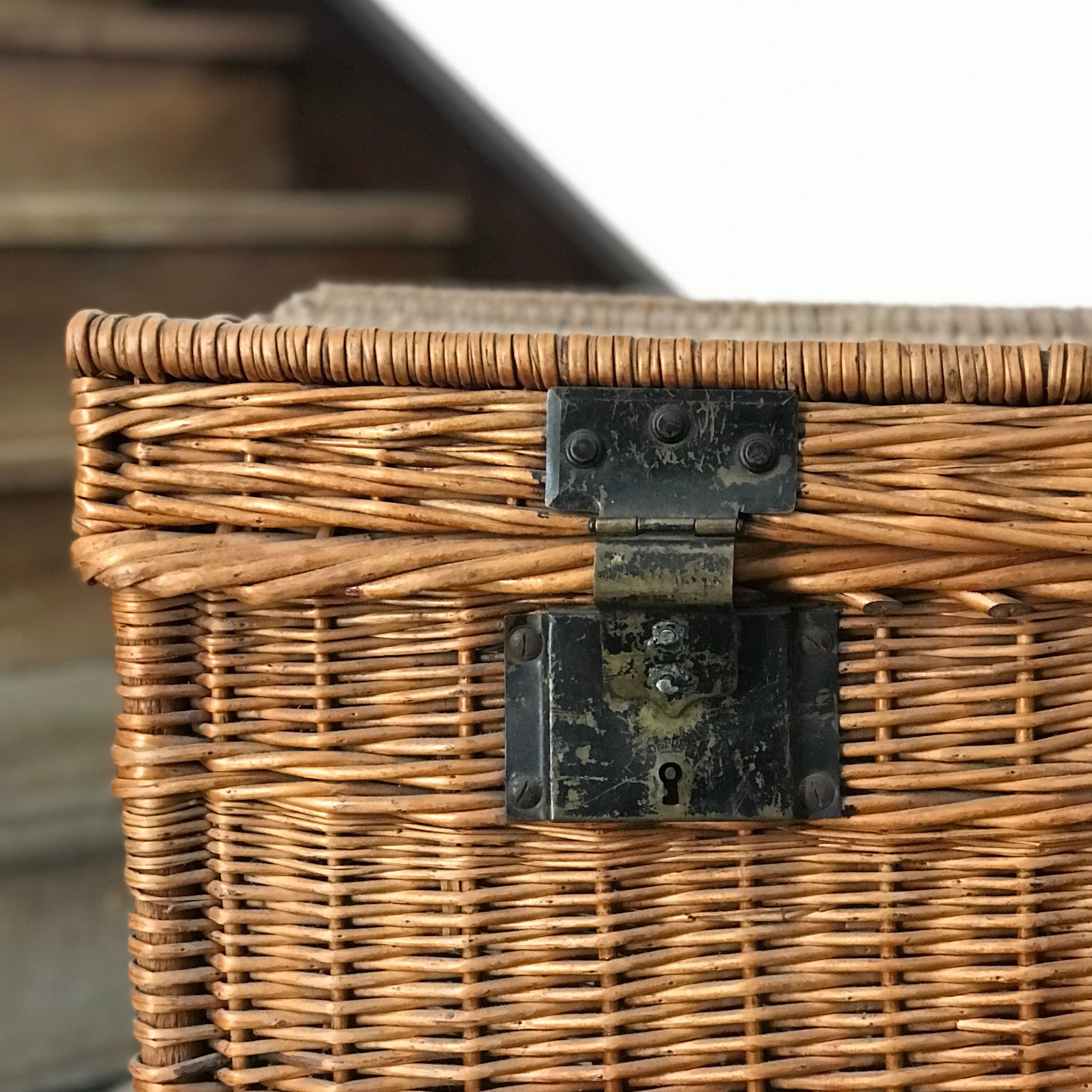 Old wicker trunk