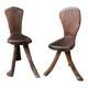 Paire de chaises brutalistes en bois brut