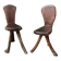 Paire de chaises brutalistes en bois brut