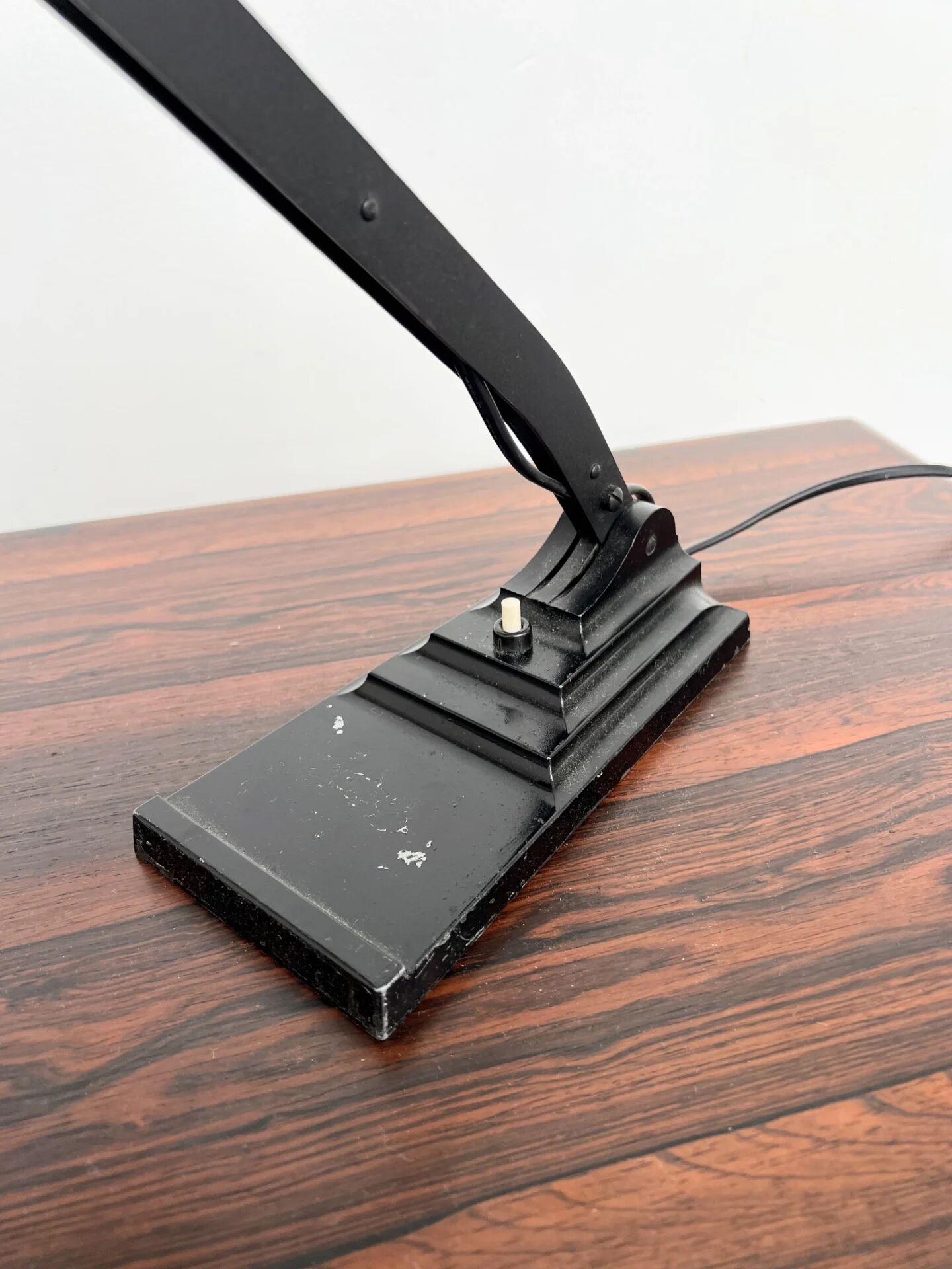 Lampe de bureau articulée ERPE — Vert foncé tout métal, Belgique, années 30-40